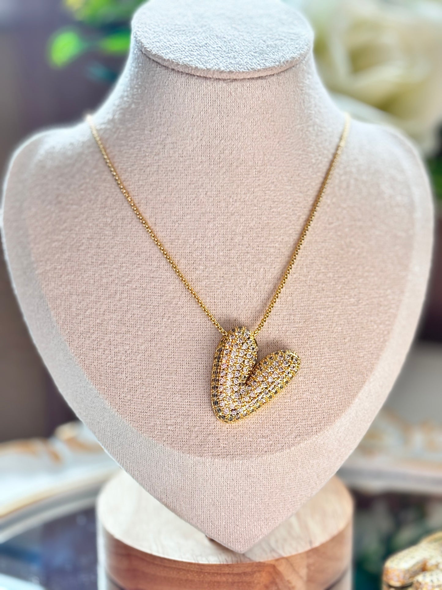 Bubble Cristal initial Necklace