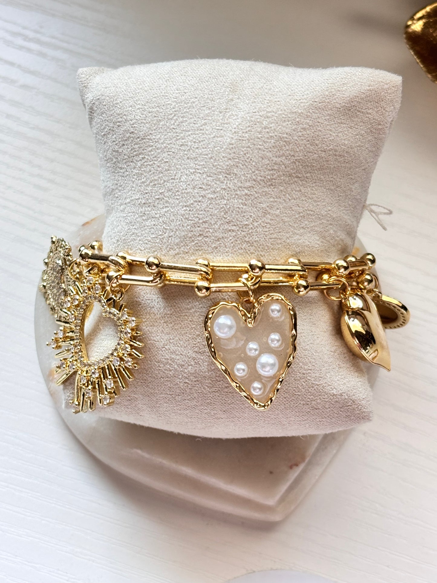 Gold charm bracelet