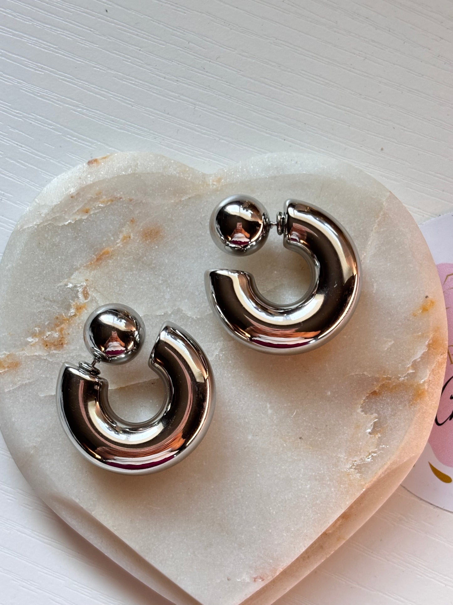 Chunky Hoops- silver