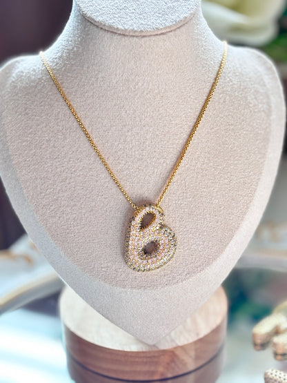 Bubble Cristal initial Necklace
