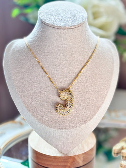 Bubble Cristal initial Necklace