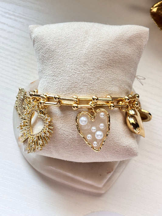 Gold charm bracelet