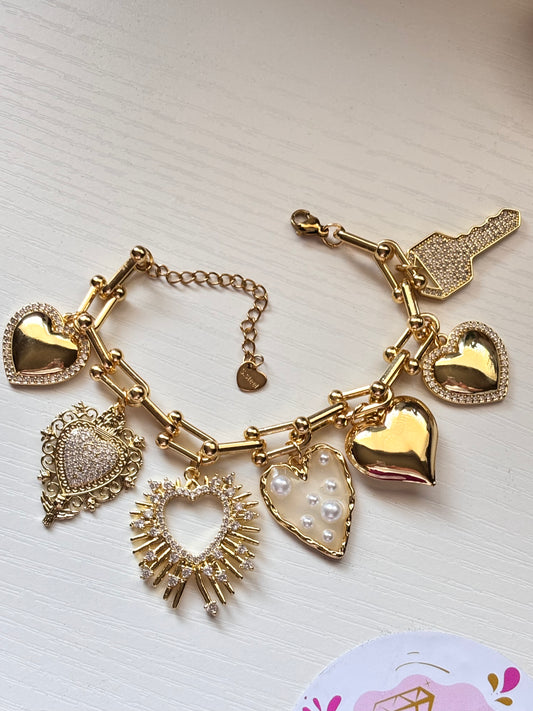 Gold charm bracelet