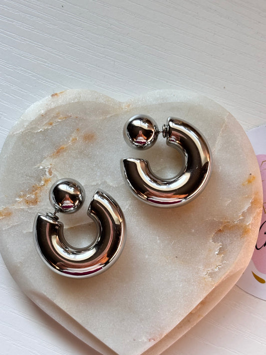 Chunky Hoops- silver
